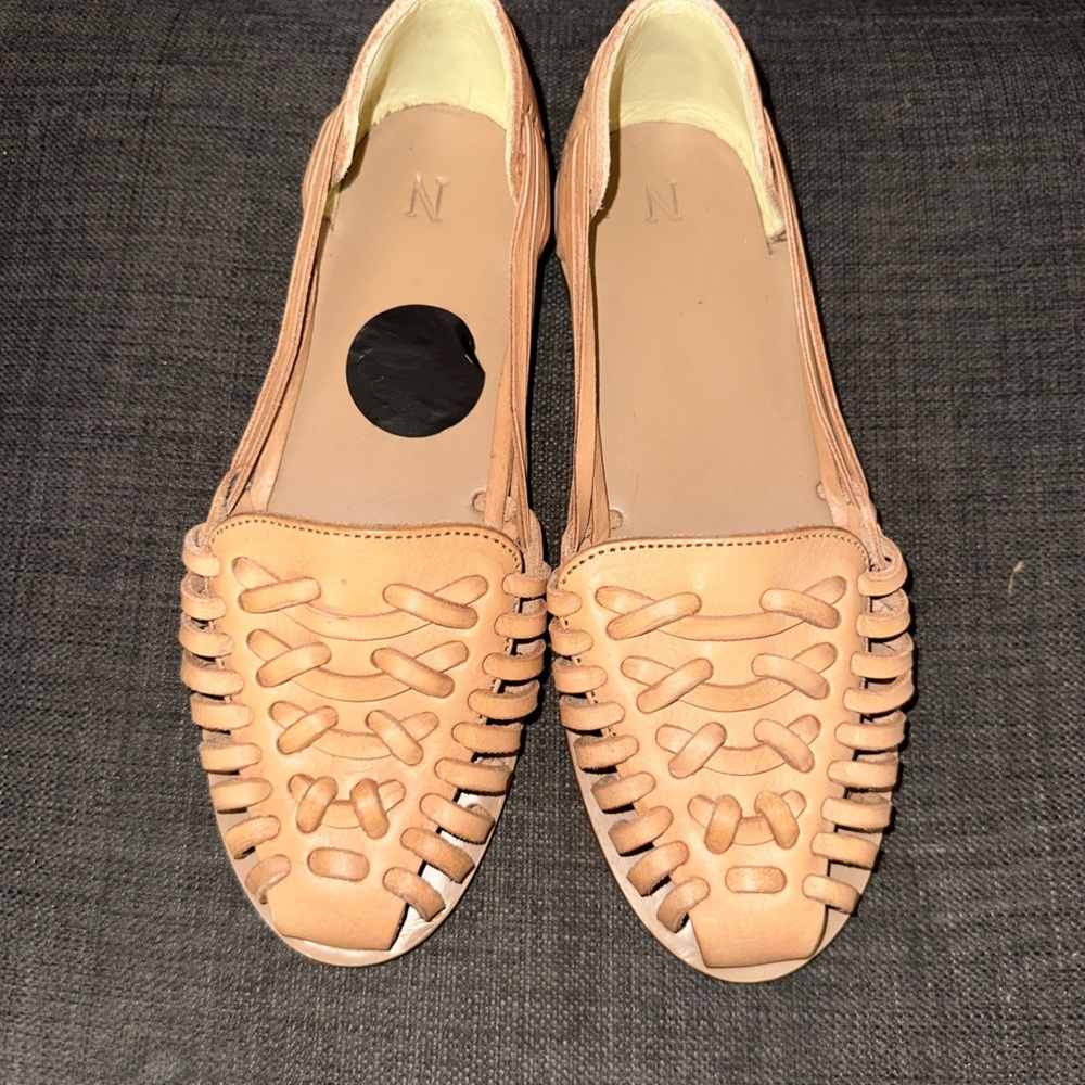 New Nisolo Huraches Woven Leather Flats in Tan